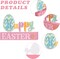 3 Pcs Happy Easter Decorations Eggs Bunny Cross Wooden Table Sign Easter Tabletop